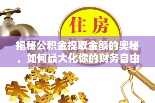 庄浪揭秘公积金提取金额的奥秘，如何最大化你的财务自由