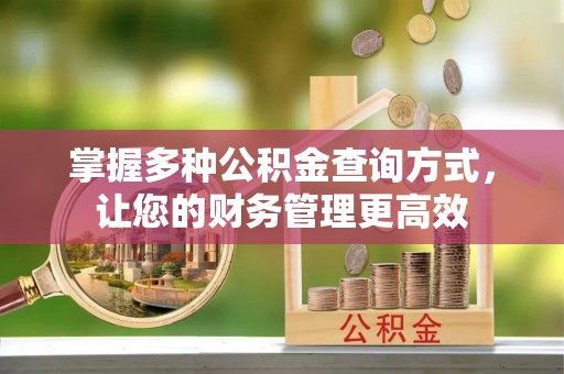 庄浪掌握多种公积金查询方式，让您的财务管理更高效