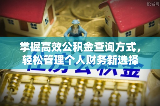 庄浪掌握高效公积金查询方式，轻松管理个人财务新选择