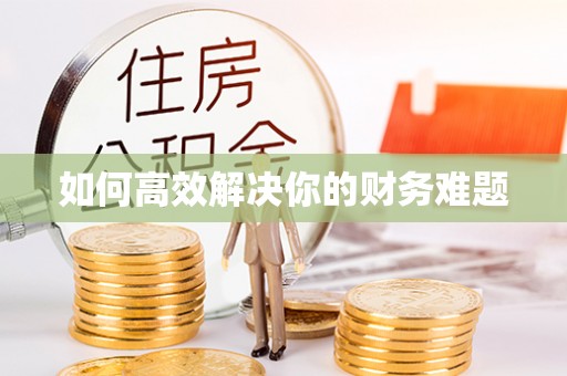 庄浪如何高效解决你的财务难题