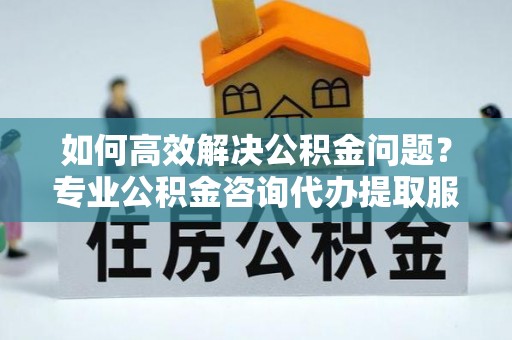 庄浪如何高效解决公积金问题？专业公积金咨询代办提取服务来帮你